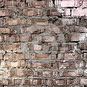 Faded Red Brick Wall Material Background