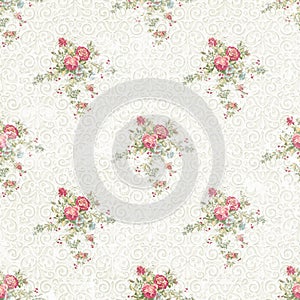 Faded seamless flower pattern ornament background