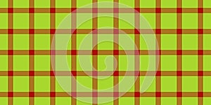 Faded tartan pattern fabric, regular background plaid seamless. Repeatable patterns check texture textile vector in lime and red