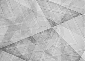 Faded white and gray background, angles lines and diagonal shape pattern design in monochrome black and white color scheme