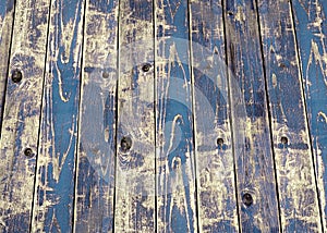 Faded wooden blue paint