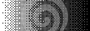 Fading bitmap gradient texture. Black and white dither pattern background. Abstract pixelated glitchy pattern. 8 bit