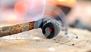 Fading Fire A Glowing Ember CloseUp