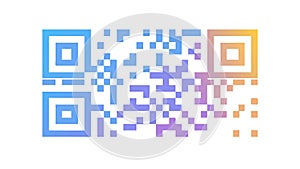 Fading Pixel QR Code Digital Data Abstract, vector design Generative AI