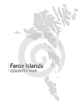 Faeroe islands vector map illustration. Faroe island country travel isolated shape photo