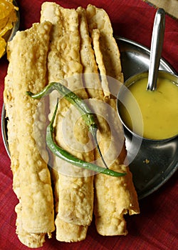 Fafda - A snack from Western Indian of Gujarat photo