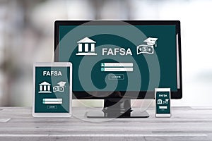 Fafsa concept on different devices photo