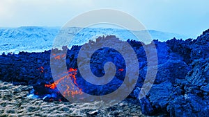 Fagradalsfjall Volcano Eruption, GrindavÃ­kurkaupstaÃ°ur, Southern Peninsula, Iceland photo