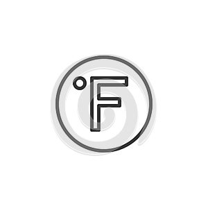 Fahrenheit degree line icon