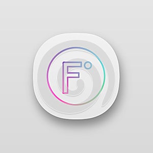 Fahrenheit degrees temperature app icon