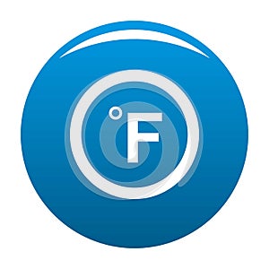 Fahrenheit icon blue vector