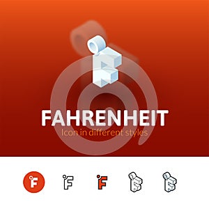 Fahrenheit icon in different style