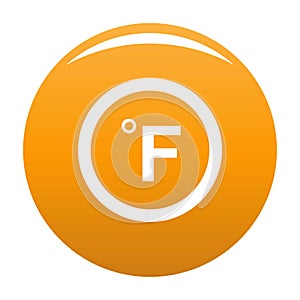 Fahrenheit icon vector orange