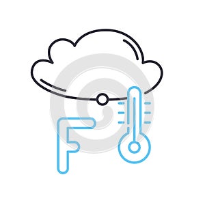 fahrenheit line icon, outline symbol, vector illustration, concept sign