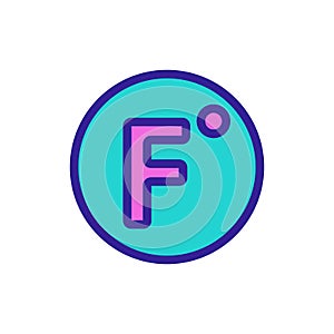 The Fahrenheit scale is an icon vector. Isolated contour symbol illustration