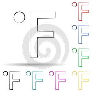 fahrenheit sign multi color style icon. Simple thin line, outline vector of weather icons for ui and ux, website or mobile
