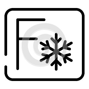 Fahrenheit sign snowflake icon, outline style