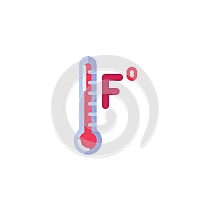 Fahrenheit thermometer flat icon