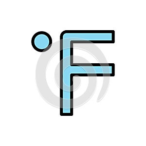 Fahrenheit, thermometer icon. Simple color with outline vector elements of forecast icons for ui and ux, website or mobile