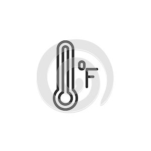Fahrenheit thermometer line icon