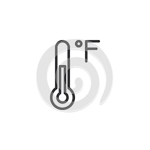 Fahrenheit thermometer outline icon