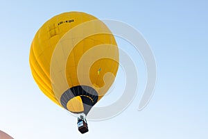 FAI European Hot Air Balloon Championship in Spain. Balloons rising up in the air