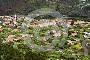 Aerial view of Faial parish, in the northern coast of the island of Madeira, Portugal. photo