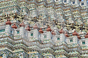 Faience mosaic. Wat Arun. Bangkok. photo