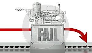 Fail concept with graph and machine