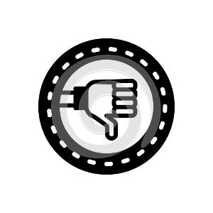 Black solid icon for Fail, failure and fiasco