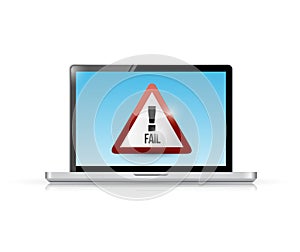 Fail sign on a laptop. illustration design