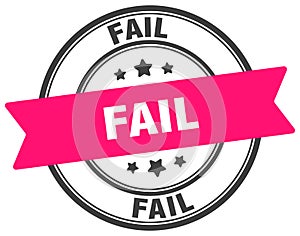 fail stamp. fail label on transparent background. round sign