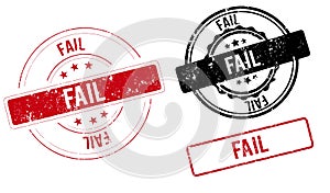 Fail stamp fail square grunge sign red vintage label