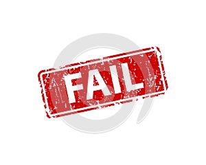 Fail stamp vector texture. Rubber cliche imprint. Web or print design element for sign, sticker, label