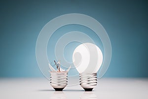 Fail and Success Light Bulb