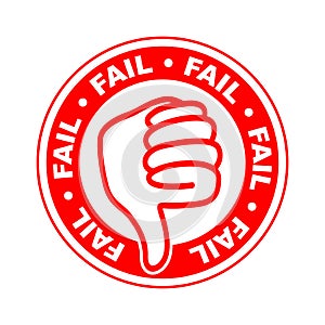 Fail thumbs down stamp