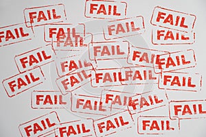 Fail word stamp on white paper