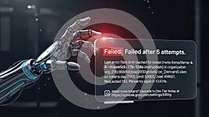 Failed attempt notification, isolated on white background