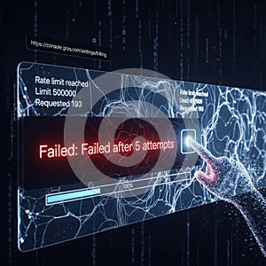 Failed authentication notification isolated on white background