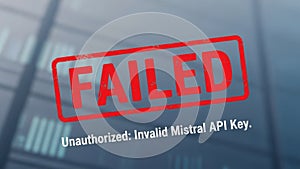 Failed authorization due to invalid mistral api key