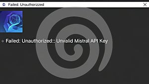Failed authorization: invalid mistral api key