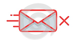 Failed Email Delivery or Message Error Icon, vector design Generative AI