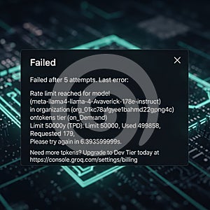 Failed notification message, isolated on white background