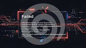 Failed notification message isolated on white background