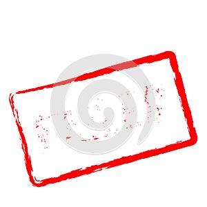 Failed red rubber stamp isolated on white.