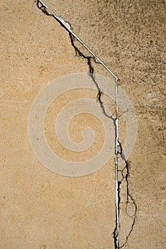 Failed repair in crack