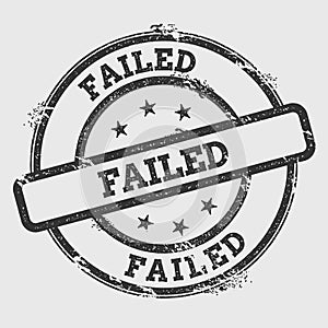 Failed rubber stamp isolated on white background.