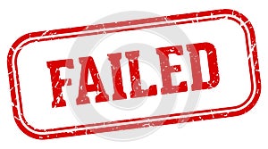 failed stamp. failed rectangular stamp on white background
