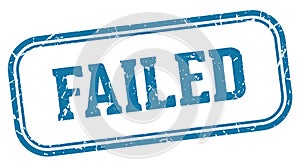 failed stamp. failed rectangular stamp on white background