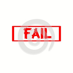 Failed stamp on a white background.